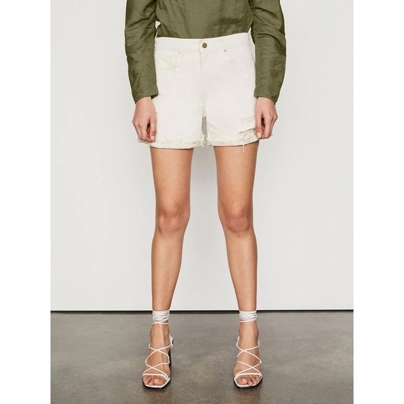 𝅺nwt FRAME Denim Le Brigette Short Raw Cuff Neutral - Picture 1 of 14